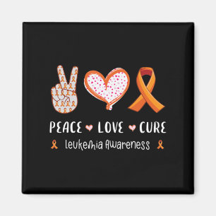 Peace Love cure leukaemia awareness men women kids Magnet