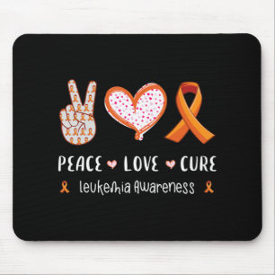 Peace Love cure leukaemia awareness men women kids Mouse Pad