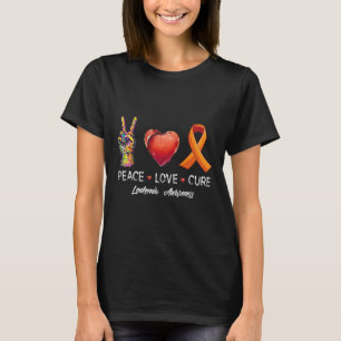 Peace Love cure leukaemia awareness men women kids T-Shirt