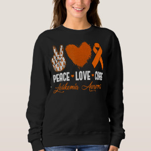 Peace Love Cure Leukemia Awareness Month Warrior W Sweatshirt