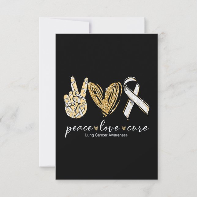 Peace Love Cure Lung Cancer Awareness Card (Front)
