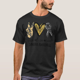 Peace Love Cure Melanoma Awareness Melanoma Month T-Shirt