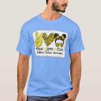 Peace Love Cure Messy Bun Childhood Cancer Awarene