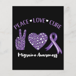 Peace Love Cure Migraine Awareness Ribbon