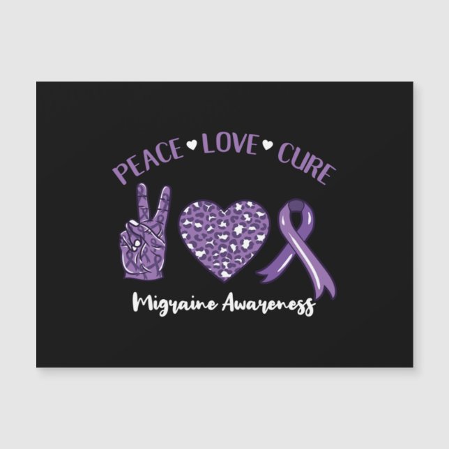 Peace Love Cure Migraine Awareness Ribbon (Front)