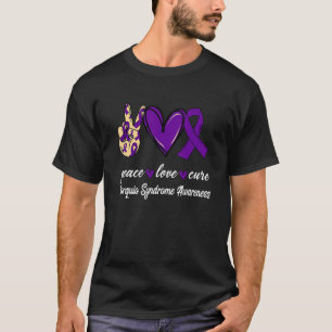 Peace Love Cure Morquio Syndrome Purple Ribbon Awa T-Shirt