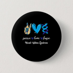 Peace Love Cure Mowat-wilson Syndrome Blue Ribbon 6 Cm Round Badge