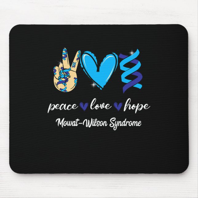 Peace Love Cure Mowat-wilson Syndrome Blue Ribbon  Mouse Pad (Front)