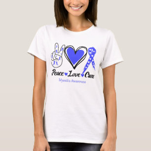 Peace Love Cure Myositis Awareness T-Shirt