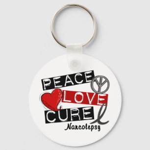 PEACE LOVE CURE NARCOLEPSY KEY RING