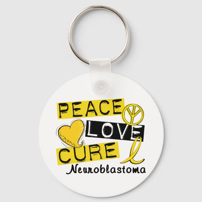 Peace Love Cure Neuroblastoma Key Ring (Front)