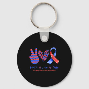Peace Love Cure Noonan Syndrome Awareness  Key Ring