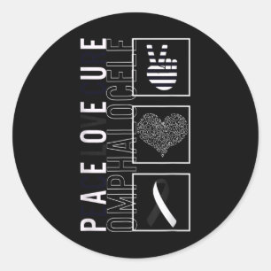Peace Love Cure Omphalocele Awareness Ribbon Warri Classic Round Sticker