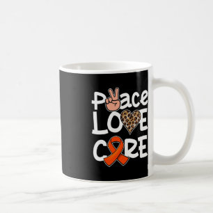 Peace Love Cure Orange Ribbon Leukaemia Awareness Coffee Mug