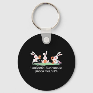 Peace Love Cure Orange Ribbon Leukaemia Awareness Key Ring