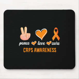 Peace Love Cure Orange Ribbon Rsd Crps Awareness Mouse Pad