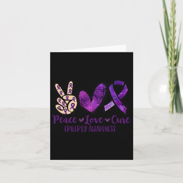 Peace Love Cure Overdose Awareness Ribbon  Card (Front)
