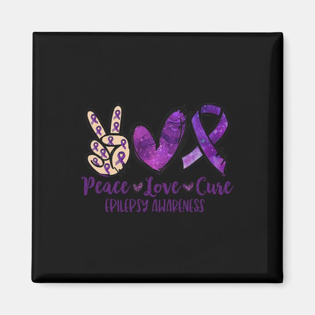 Peace love Cure Overdose Awareness Ribbon  Magnet (Front)