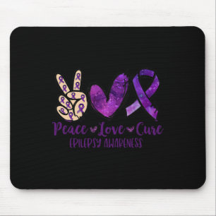Peace love Cure Overdose Awareness Ribbon  Mouse Pad