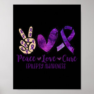 Peace Love Cure Overdose Awareness Ribbon Poster