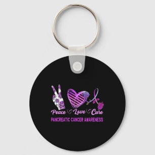 Peace Love Cure Pancreatic Cancer Awareness 1 Key Ring