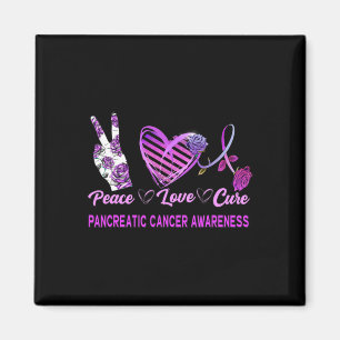 Peace Love Cure Pancreatic Cancer Awareness 1 Magnet