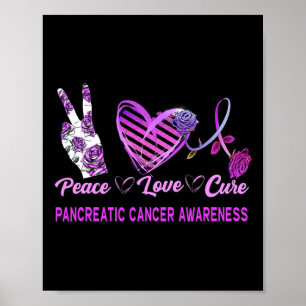 Peace Love Cure Pancreatic Cancer Awareness 1 Poster