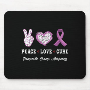 Peace Love cure Pancreatic cancer awareness men wo Mouse Pad