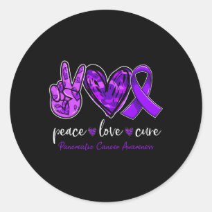 Peace Love Cure Pancreatic Cancer Awareness Month  Classic Round Sticker