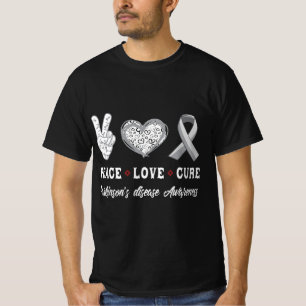 Peace Love cure Parkinson's disease awareness men  T-Shirt