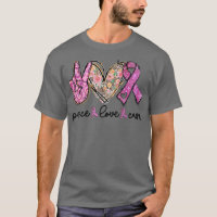 Peace Love Cure Pink Ribbon Breast Cancer Awarenes