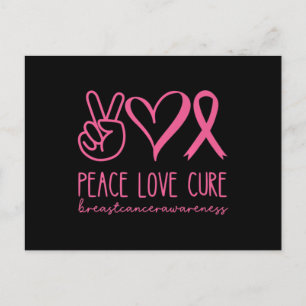 Peace Love Cure Pink Ribbon Warrior Breast Cancer Postcard
