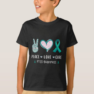 Peace Love Cure Ptsd Stress Disorder Awareness Men T-Shirt