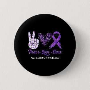 Peace Love Cure Purple Ribbon Heimerheimer Disease 6 Cm Round Badge