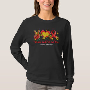 Peace Love Cure Red Ribbon Stroke Awareness T-Shirt