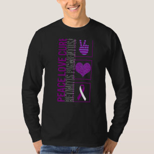 Peace Love Cure Retinitis Pigmentosa Awareness Rib T-Shirt