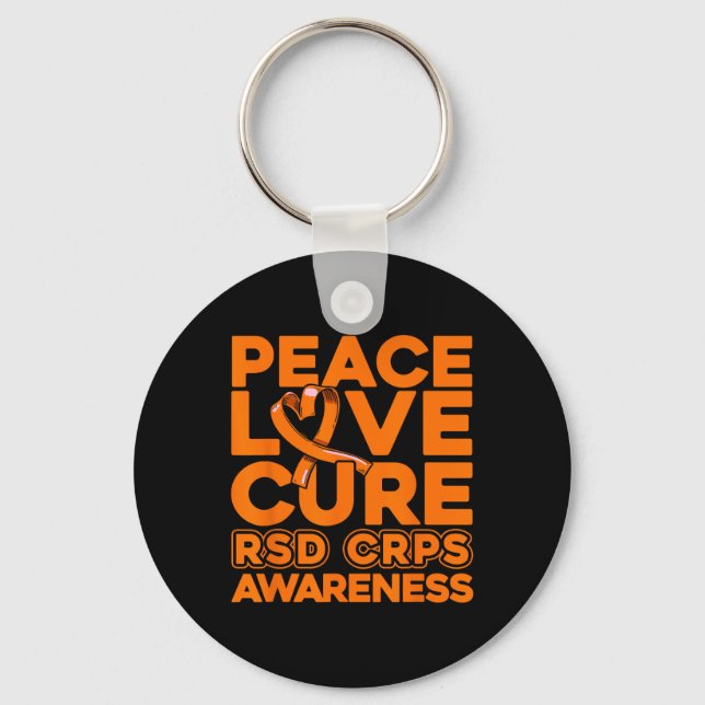 Peace Love Cure Rsd Crps Awareness 1  Key Ring (Front)