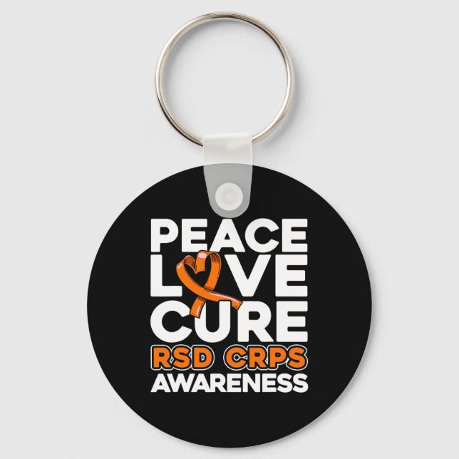 Peace Love Cure Rsd Crps Awareness  Key Ring (Front)