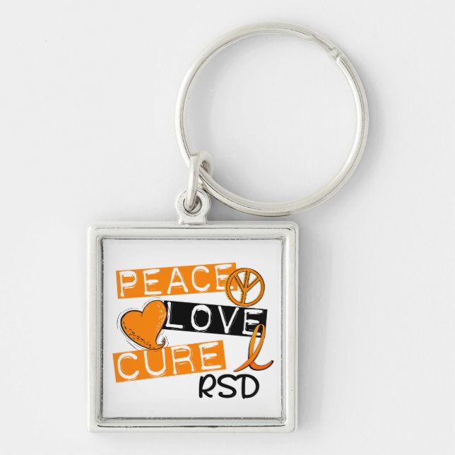 Peace Love Cure RSD Reflex Sympathetic Dystrophy Key Ring (Front)