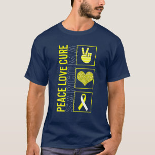 Peace Love Cure Sarcoma Awareness Ribbon Warrior S T-Shirt