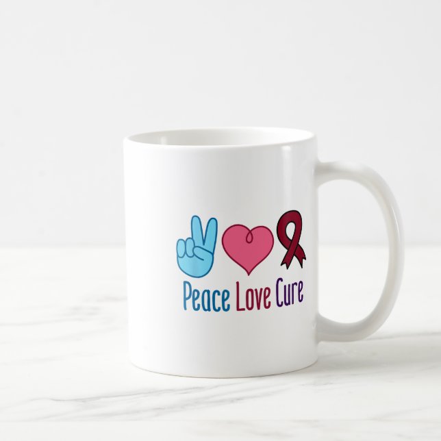 Peace Love Cure Sickle Cell Anaemia Awareness Scd  Coffee Mug (Right)