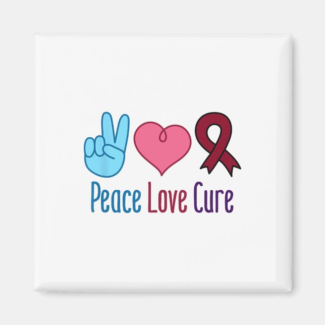 Peace Love Cure Sickle Cell Anaemia Awareness Scd  Magnet (Front)