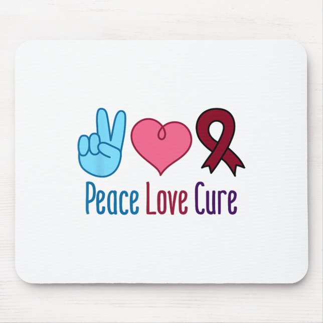 Peace Love Cure Sickle Cell Anaemia Awareness Scd  Mouse Pad (Front)