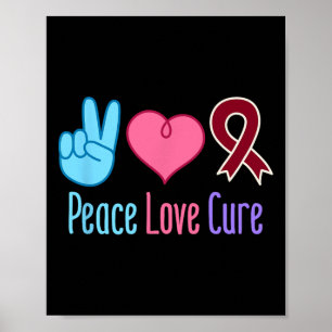 Peace Love Cure Sickle Cell Anaemia Awareness Scd Poster