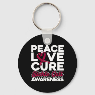 Peace Love Cure Sickle Cell Awareness 1 Key Ring