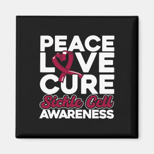 Peace Love Cure Sickle Cell Awareness 1 Magnet