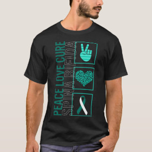 Peace Love Cure Spina Bifida T Shirt