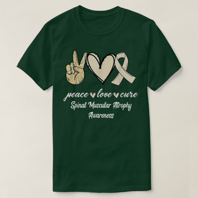 Peace Love Cure Spinal Muscular Atrophy Cream Awar T-Shirt (Design Front)