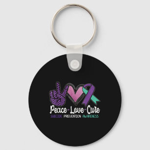 Peace Love Cure Suicide Prevention Awareness Key Ring