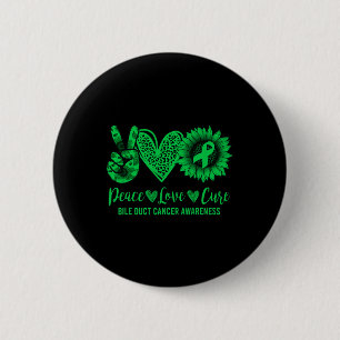 Peace Love Cure Sunflower Bile Duct Cancer Awarene 6 Cm Round Badge